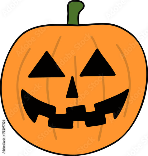 할로윈 호박 잭오랜턴 캐릭터 라인드로잉(halloween pumpkin character line drawing)