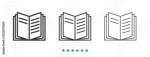 Book icon. Thin line icon vector