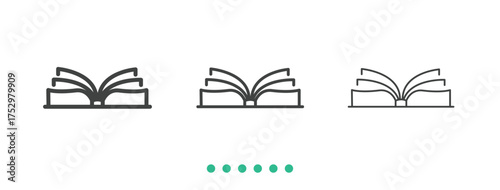 Book icon. Thin line icon vector