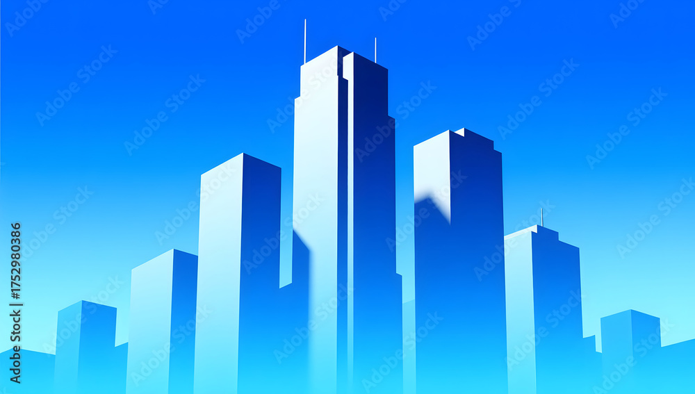 Fototapeta premium Urban building complex future technology business finance concept PPT background