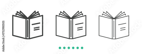 Book icon. Thin line icon vector