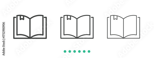 Book icon. Thin line icon vector