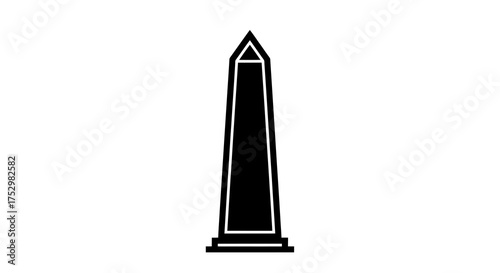 Architectural Icon Minimalist Black and White Illustration of a Tower Structure, Ideal for Design Projects and Symbolic Representations