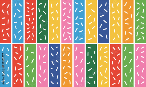 Squiggles & Waves — White Line Memphis Patterns on Color Blocks,  textile and fabric print, banner & poster design, easily editable. 