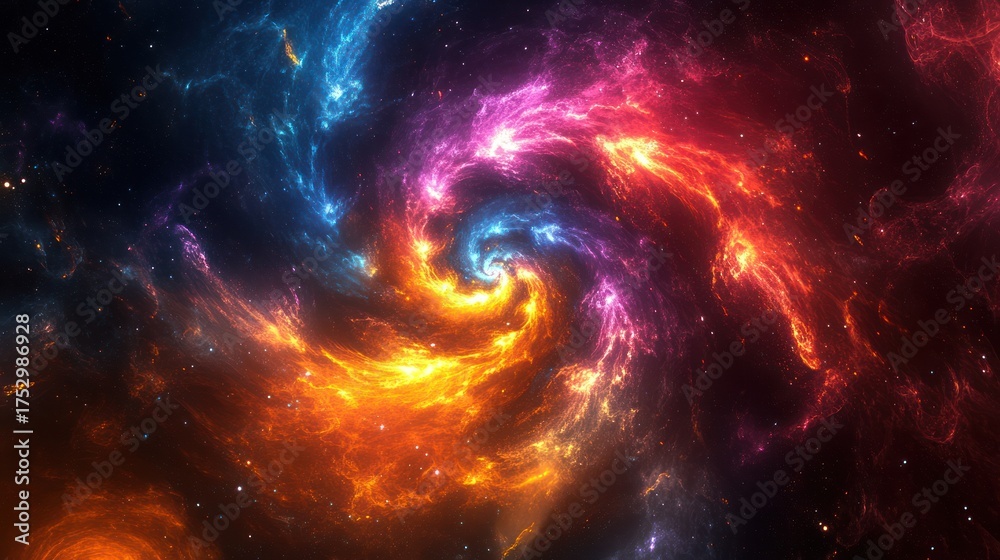 Obraz premium Abstract swirling nebula in deep space. Possible use science fiction, space exploration background
