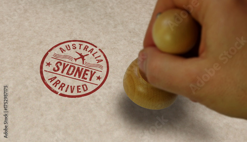 Sydney arrived stamp and stamping