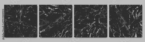 Vector illustration. Grunge handcrafted crumpled paper layer. Creases texture. Retro vintage background set. Torn, scratched paper overlay. Design for social media template, web banner, blog post