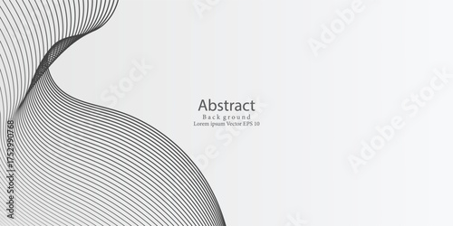 Abstract Black Curved Lines Wave Pattern on White Background. Modern creative trendy design in vector EPS 10