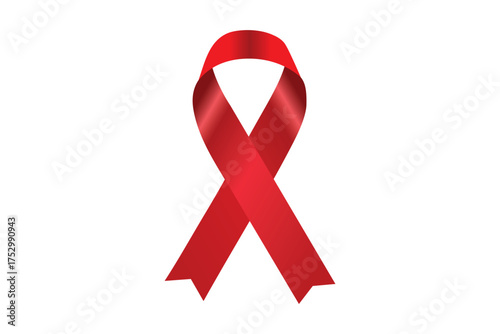 Aids awareness ribbon icon on white background.