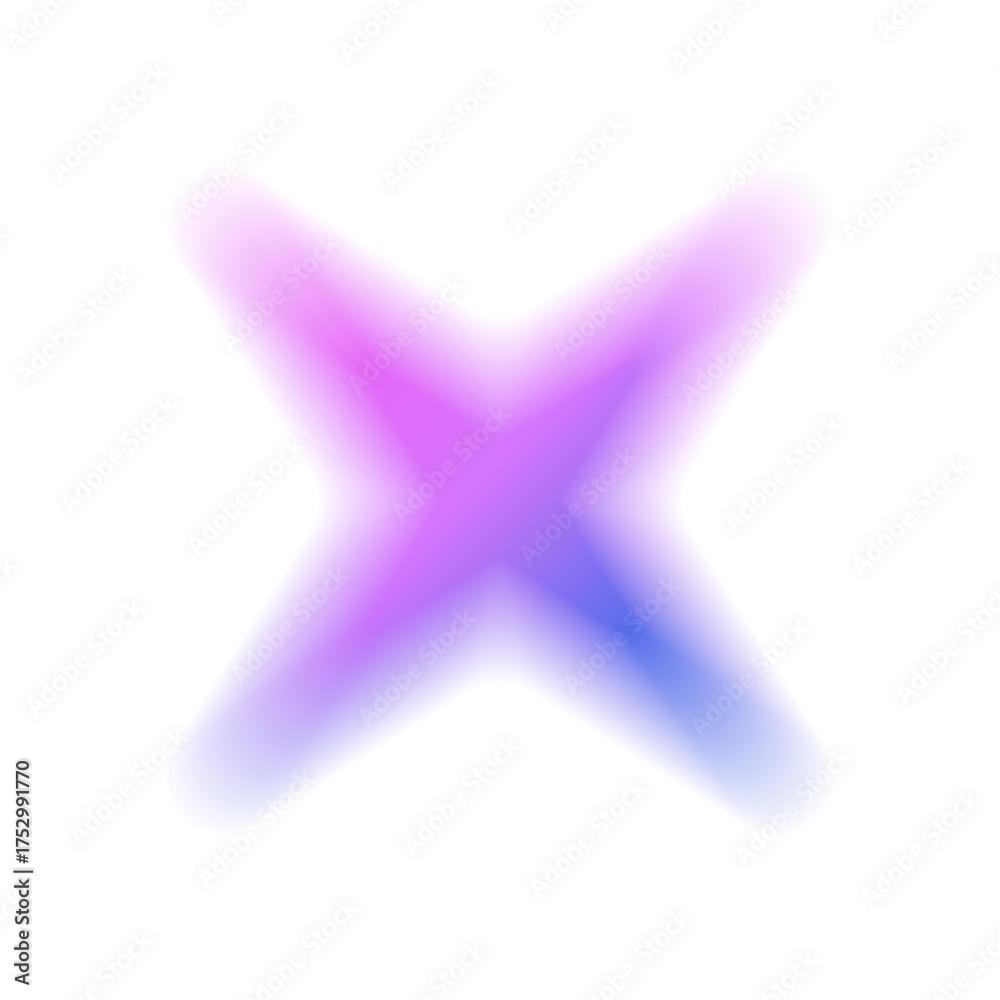 Obraz premium Gradient star shape. Y2K colorful starburst icon with soft glow and blurred edges isolated on white background. Trendy blurry figure for design, sticker, poster, social media. Vector illustration.