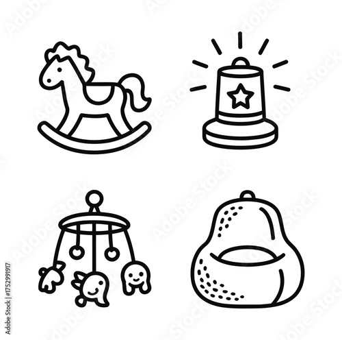 Rocking horse bell mobile beanbag toy bell baby mobile