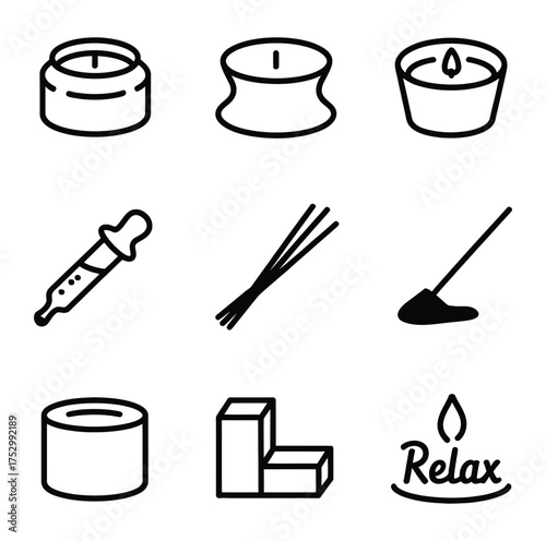 Candles incense dropper soap and relax text jar candle tea light candle