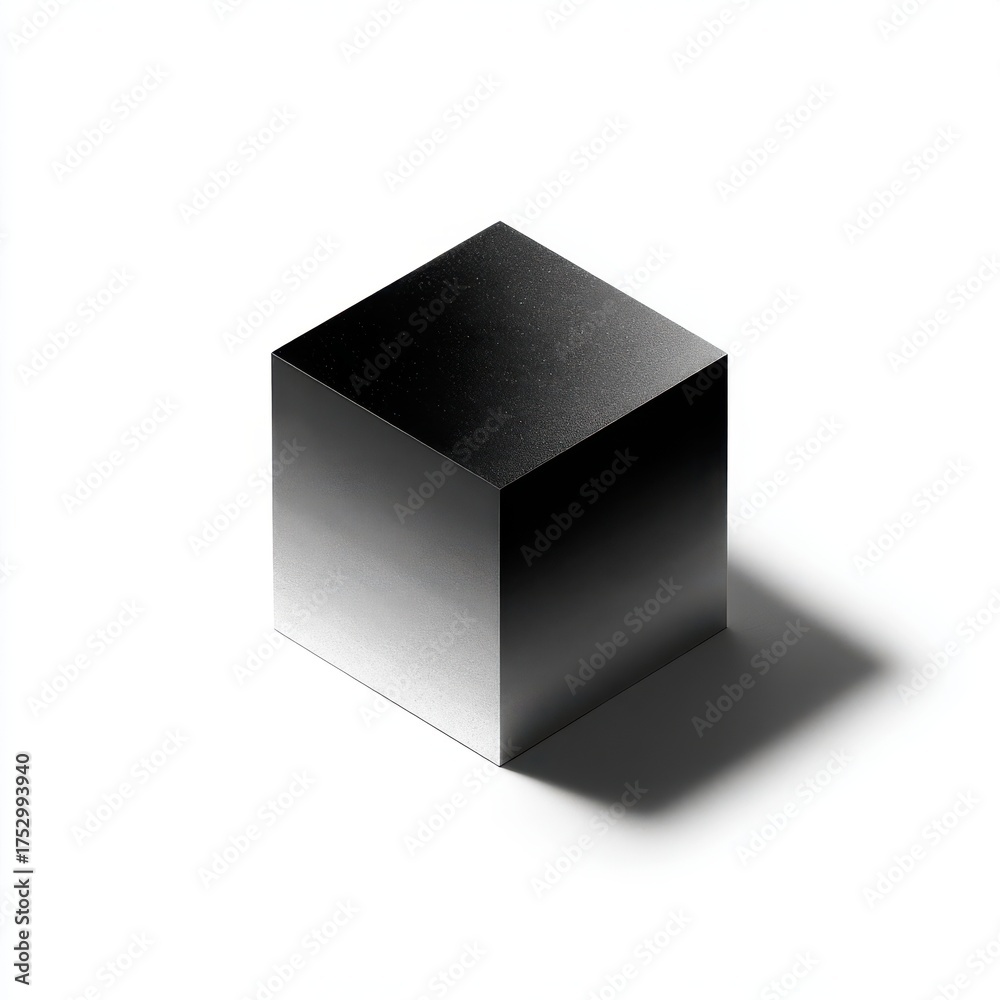 Fototapeta premium Stunning photo of metallic cube with a gradient effect isolated on white background.
