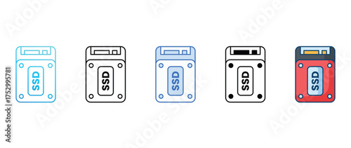 SSD icon set multiple style collection