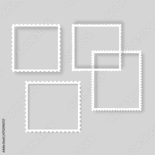 Collection of vintage photo frames. Old photo frame with transparent shadow.  Frames for your photos. Vector illustration