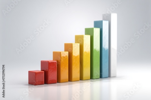 Colorful 3D Bar Graph Representing Growth Progress Free Download Colorful 3D Bar Graph Representing Growth Progress - GFXLoad