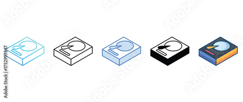 HDD icon set multiple style collection