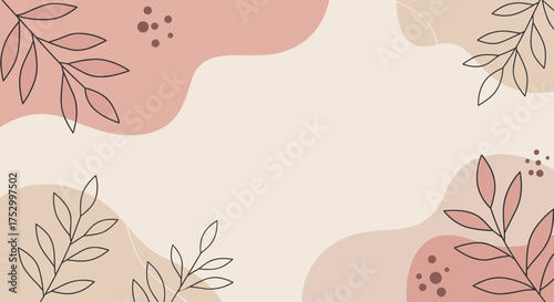 Abstract floral pattern with soft shapes in pastel colors  