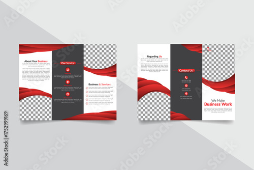 Modern Creative and Professional tri fold brochure vector design template
