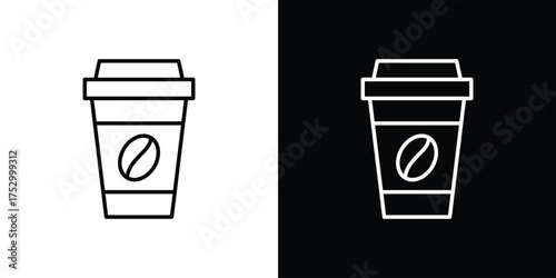 coffee cup icon symbols in black illustrations set