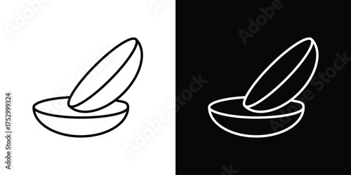 contact lenses icon symbols in black illustrations set