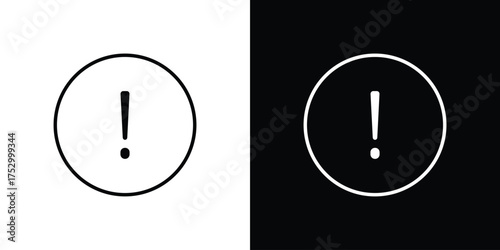attention sign icon symbols in black illustrations set
