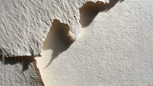 Torn Paper Texture with Rough Edges and Subtle Shadows in Detail