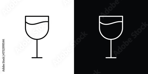 Wine glass icon symbols in black illustrations set