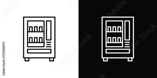 Vending machine icon symbols in black illustrations set