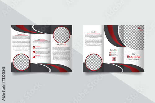Modern Creative and Professional tri fold brochure vector design template
