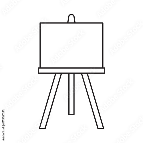 Easel Board with Canvas Icon Vector