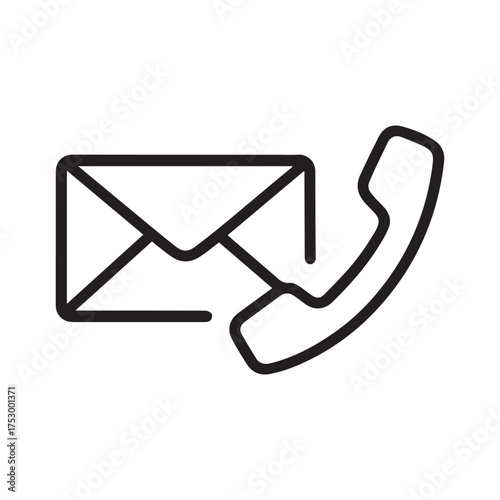 Contact Icon – Email and Telephone Communication Vector