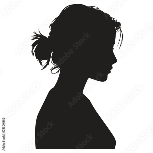 Profile silhouette of a woman with hair in a bun