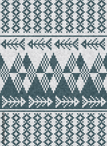 Scandinavian style seamless mosaic tiles pattern