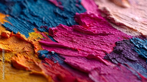 Bold and Vibrant Oil Paint Texture on Canvas for Artistic Inspiration