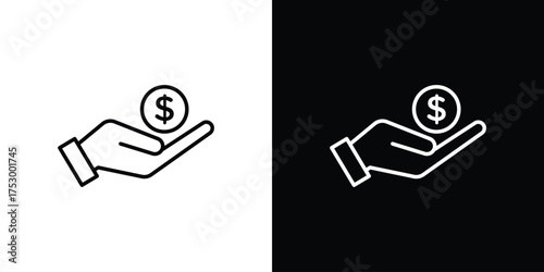 Savings icon symbols in black illustrations set