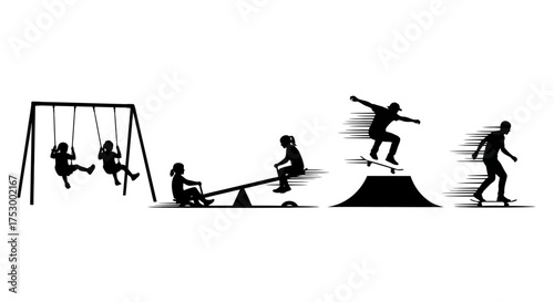 Dynamic abstract geometric shapes and lines forming a modern abstract composition with a silhouette effect