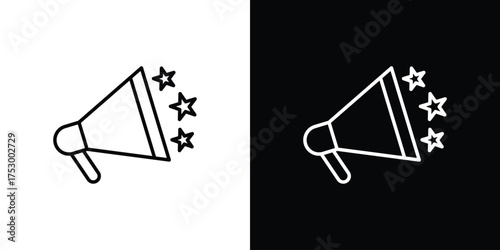 Promotion icon symbols in black illustrations set