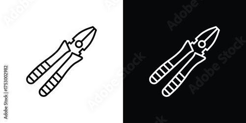 Pliers icon symbols in black illustrations set