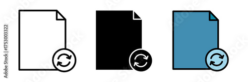 Update document icon Vector icon isolated on white background with stroke, filled and colored concept for web design.