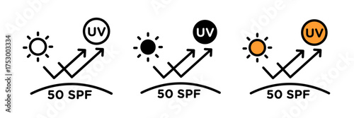 UV SPF 50 protect icon Vector illustration.