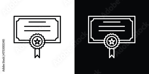 Patented icon symbols in black illustrations set