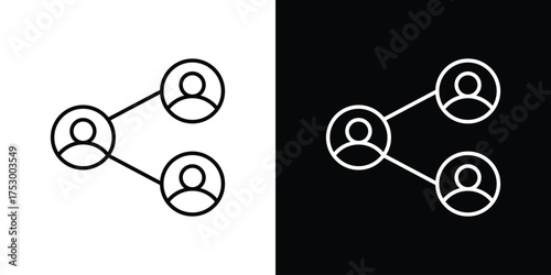 Network icon symbols in black illustrations set