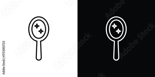 Mirror icon symbols in black illustrations set