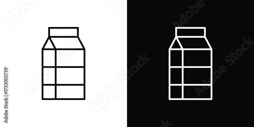Milk carton icon symbols in black illustrations set