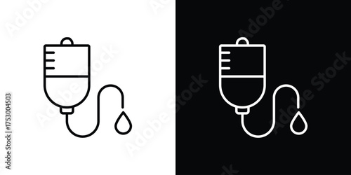 IV drip icon symbols in black illustrations set