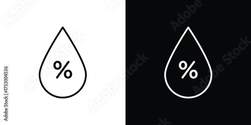 Humidity icon symbols in black illustrations set