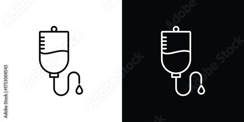 IV bag icon symbols in black illustrations set