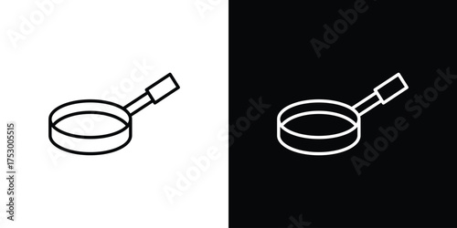 Frying pan icon symbols in black illustrations set