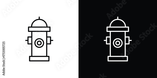 Fire hydrant icon symbols in black illustrations set